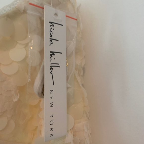 NWT Nicole Miller NYC Cream Cocktail Sequin Dress - Picture 6 of 11